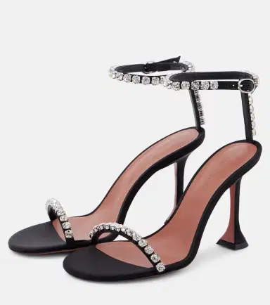 Amina Muaddi Gigi 95 embellished satin sandals | Thumbnail 3 Amina Muaddi Gigi 95 embellished satin sandals | Thumbnail 3