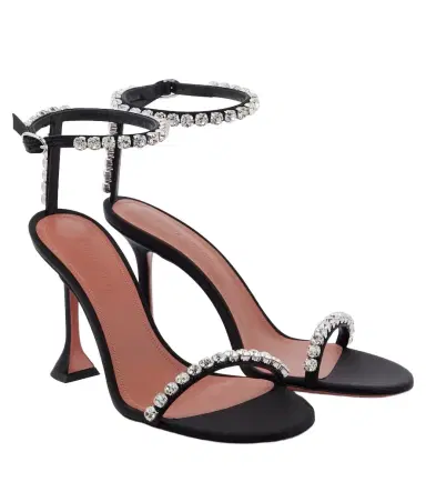 Amina Muaddi Gigi 95 embellished satin sandals | Thumbnail 1 Amina Muaddi Gigi 95 embellished satin sandals | Thumbnail 1