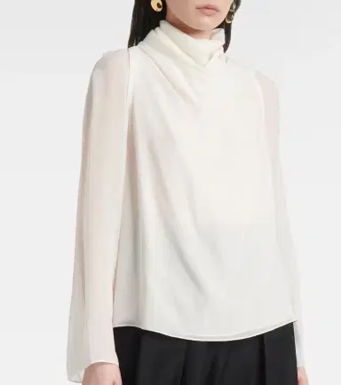 Altuzarra Cara draped high-neck silk top | Thumbnail 3 Altuzarra Cara draped high-neck silk top | Thumbnail 3