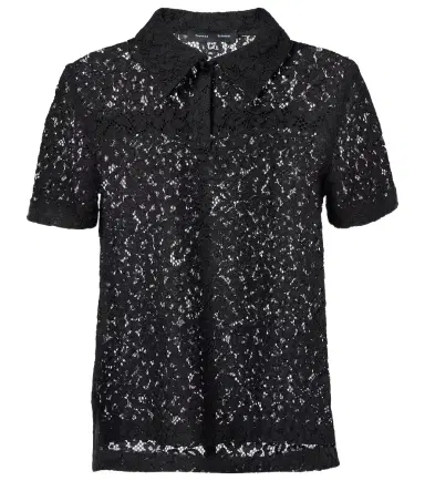 Proenza Schouler Kennedy floral lace polo shirt | Thumbnail 1 Proenza Schouler Kennedy floral lace polo shirt | Thumbnail 1