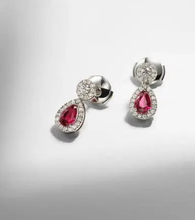 Bucherer Fine Jewellery Classics 18kt white gold drop earrings with rubies and diamonds | Thumbnail 4 Bucherer Fine Jewellery Classics 18kt white gold drop earrings with rubies and diamonds | Thumbnail 4