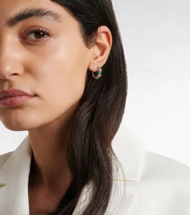 Bucherer Fine Jewellery Classics 18kt white gold hoop earrings with emeralds and diamonds | Thumbnail 4 Bucherer Fine Jewellery Classics 18kt white gold hoop earrings with emeralds and diamonds | Thumbnail 4