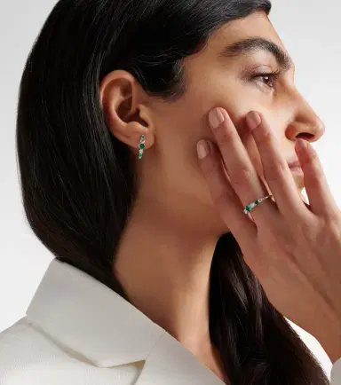 Bucherer Fine Jewellery Classics 18kt white gold hoop earrings with emeralds and diamonds | Thumbnail 5 Bucherer Fine Jewellery Classics 18kt white gold hoop earrings with emeralds and diamonds | Thumbnail 5