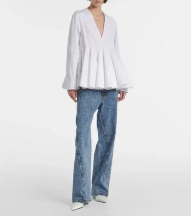 Alaïa Alaïa Flare cotton blouse | Thumbnail 2 Alaïa Alaïa Flare cotton blouse | Thumbnail 2