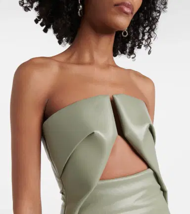 Rick Owens Prong cut-out coated denim gown | Thumbnail 3 Rick Owens Prong cut-out coated denim gown | Thumbnail 3