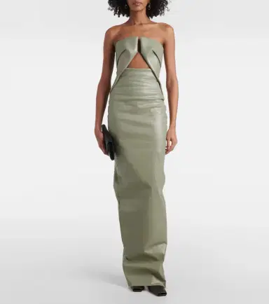 Rick Owens Prong cut-out coated denim gown | Thumbnail 4 Rick Owens Prong cut-out coated denim gown | Thumbnail 4