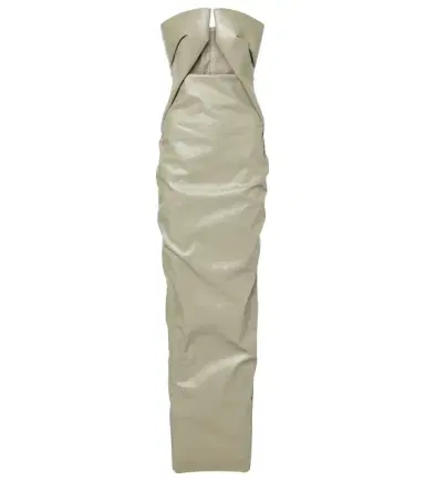 Rick Owens Prong cut-out coated denim gown | Thumbnail 1 Rick Owens Prong cut-out coated denim gown | Thumbnail 1