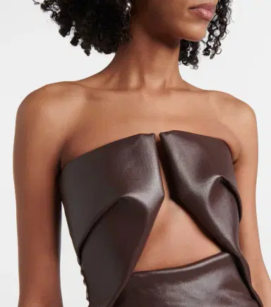 Rick Owens Prong cutout coated denim bustier dress | Thumbnail 4 Rick Owens Prong cutout coated denim bustier dress | Thumbnail 4