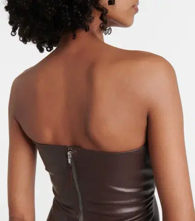 Rick Owens Prong cutout coated denim bustier dress | Thumbnail 6 Rick Owens Prong cutout coated denim bustier dress | Thumbnail 6