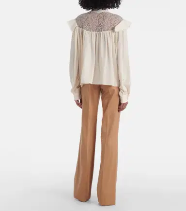 Stella McCartney Bow-detail lace-trimmed silk blouse | Thumbnail 3 Stella McCartney Bow-detail lace-trimmed silk blouse | Thumbnail 3