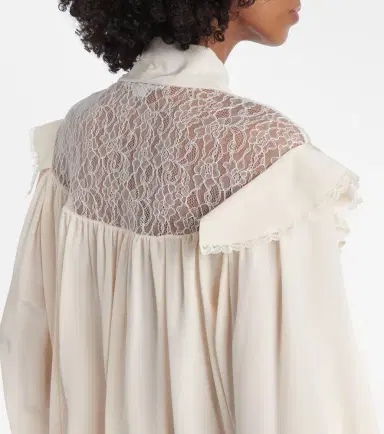 Stella McCartney Bow-detail lace-trimmed silk blouse | Thumbnail 6 Stella McCartney Bow-detail lace-trimmed silk blouse | Thumbnail 6