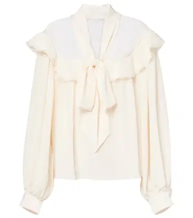 Stella McCartney Bow-detail lace-trimmed silk blouse | Thumbnail 1 Stella McCartney Bow-detail lace-trimmed silk blouse | Thumbnail 1