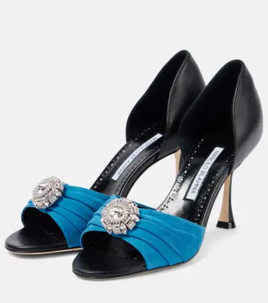 Manolo Blahnik Ansak 90 embellished suede mules | Thumbnail 2 Manolo Blahnik Ansak 90 embellished suede mules | Thumbnail 2