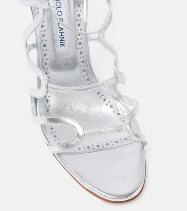 Manolo Blahnik Fawda 105 metallic leather sandals | Thumbnail 3 Manolo Blahnik Fawda 105 metallic leather sandals | Thumbnail 3