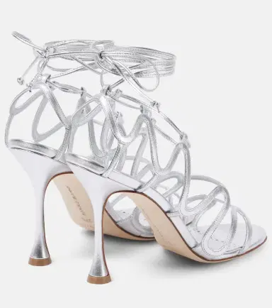 Manolo Blahnik Fawda 105 metallic leather sandals | Thumbnail 4 Manolo Blahnik Fawda 105 metallic leather sandals | Thumbnail 4