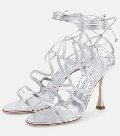 Manolo Blahnik Fawda 105 metallic leather sandals | Thumbnail 5 Manolo Blahnik Fawda 105 metallic leather sandals | Thumbnail 5