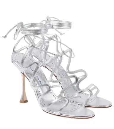 Manolo Blahnik Fawda 105 metallic leather sandals | Thumbnail 1 Manolo Blahnik Fawda 105 metallic leather sandals | Thumbnail 1