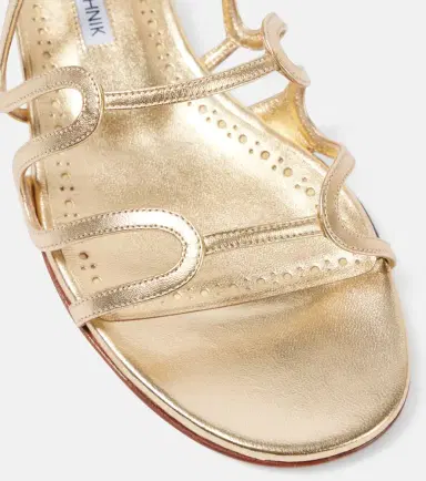 Manolo Blahnik Fawdaflat metallic leather sandals | Thumbnail 4 Manolo Blahnik Fawdaflat metallic leather sandals | Thumbnail 4