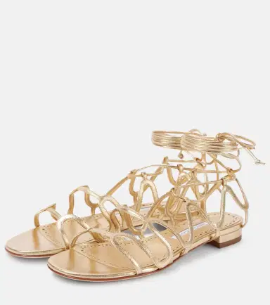 Manolo Blahnik Fawdaflat metallic leather sandals | Thumbnail 5 Manolo Blahnik Fawdaflat metallic leather sandals | Thumbnail 5