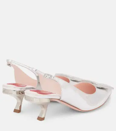Roger Vivier Virgule 55 metallic leather slingback pumps | Thumbnail 4 Roger Vivier Virgule 55 metallic leather slingback pumps | Thumbnail 4