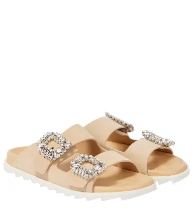 Roger Vivier Slidy Viv' suede slides | Thumbnail 1 Roger Vivier Slidy Viv' suede slides | Thumbnail 1