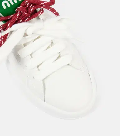 Miu Miu Logo leather sneakers | Thumbnail 3 Miu Miu Logo leather sneakers | Thumbnail 3