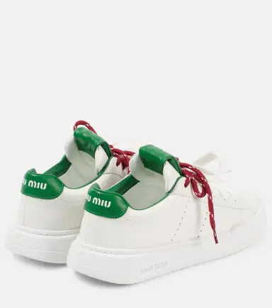Miu Miu Logo leather sneakers | Thumbnail 5 Miu Miu Logo leather sneakers | Thumbnail 5