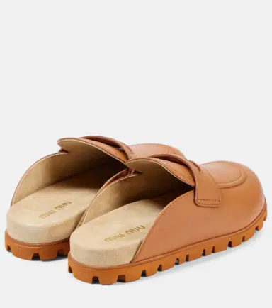 Miu Miu Logo leather mules | Thumbnail 2 Miu Miu Logo leather mules | Thumbnail 2