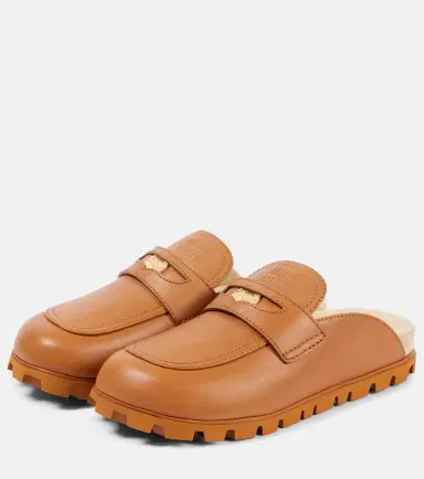 Miu Miu Logo leather mules | Thumbnail 4 Miu Miu Logo leather mules | Thumbnail 4