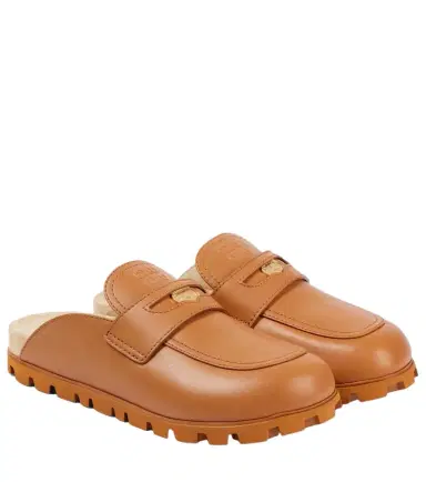 Miu Miu Logo leather mules | Thumbnail 1 Miu Miu Logo leather mules | Thumbnail 1
