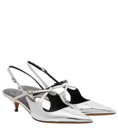 Proenza Schouler Slash 40 mirrored leather slingback pumps | Thumbnail 1 Proenza Schouler Slash 40 mirrored leather slingback pumps | Thumbnail 1