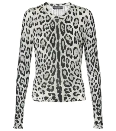 Dolce & Gabbana Animal-print silk sweater | Thumbnail 1 Dolce & Gabbana Animal-print silk sweater | Thumbnail 1