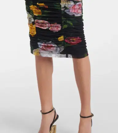 Dolce & Gabbana Floral ruched tulle midi dress | Thumbnail 2 Dolce & Gabbana Floral ruched tulle midi dress | Thumbnail 2