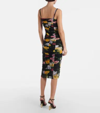 Dolce & Gabbana Floral ruched tulle midi dress | Thumbnail 5 Dolce & Gabbana Floral ruched tulle midi dress | Thumbnail 5