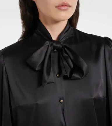 Dolce & Gabbana Tie-neck silk-blend satin blouse | Thumbnail 5 Dolce & Gabbana Tie-neck silk-blend satin blouse | Thumbnail 5