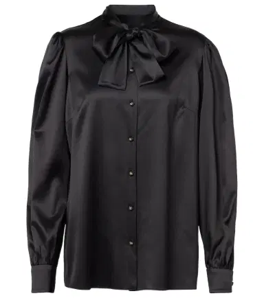 Dolce & Gabbana Tie-neck silk-blend satin blouse | Thumbnail 1 Dolce & Gabbana Tie-neck silk-blend satin blouse | Thumbnail 1
