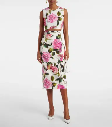 Dolce & Gabbana Floral cotton-blend crop top | Thumbnail 4 Dolce & Gabbana Floral cotton-blend crop top | Thumbnail 4
