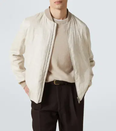 Zegna Linen bomber jacket | Thumbnail 3 Zegna Linen bomber jacket | Thumbnail 3