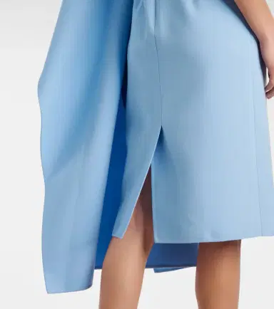 Oscar de la Renta Ruffled wool-blend midi dress | Thumbnail 2 Oscar de la Renta Ruffled wool-blend midi dress | Thumbnail 2