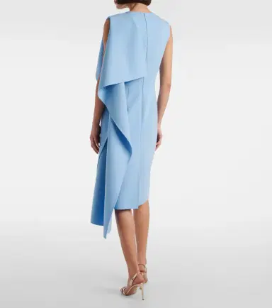 Oscar de la Renta Ruffled wool-blend midi dress | Thumbnail 3 Oscar de la Renta Ruffled wool-blend midi dress | Thumbnail 3