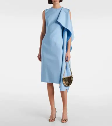 Oscar de la Renta Ruffled wool-blend midi dress | Thumbnail 6 Oscar de la Renta Ruffled wool-blend midi dress | Thumbnail 6