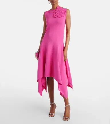 Oscar de la Renta Floral-appliqué asymmetric cocktail dress | Thumbnail 3 Oscar de la Renta Floral-appliqué asymmetric cocktail dress | Thumbnail 3