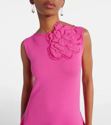 Oscar de la Renta Floral-appliqué asymmetric cocktail dress | Thumbnail 4 Oscar de la Renta Floral-appliqué asymmetric cocktail dress | Thumbnail 4