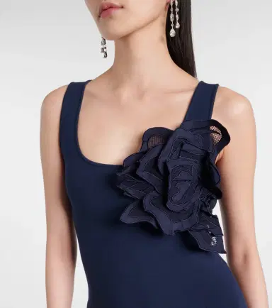 Oscar de la Renta Floral-appliqué lace midi dress | Thumbnail 5 Oscar de la Renta Floral-appliqué lace midi dress | Thumbnail 5