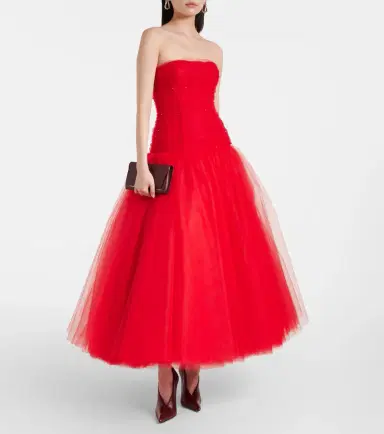 Carolina Herrera Embellished strapless tulle gown | Thumbnail 2 Carolina Herrera Embellished strapless tulle gown | Thumbnail 2