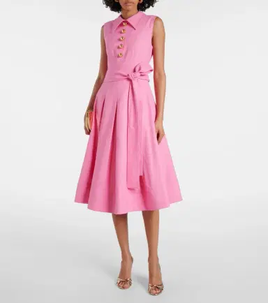 Carolina Herrera Belted twill midi dress | Thumbnail 2 Carolina Herrera Belted twill midi dress | Thumbnail 2