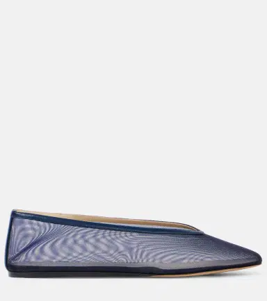 Le Monde Béryl Le Monde Béryl Luna leather-trimmed mesh ballet flats | Thumbnail 2 Le Monde Béryl Le Monde Béryl Luna leather-trimmed mesh ballet flats | Thumbnail 2
