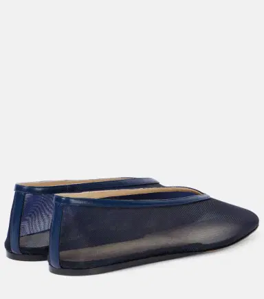Le Monde Béryl Le Monde Béryl Luna leather-trimmed mesh ballet flats | Thumbnail 4 Le Monde Béryl Le Monde Béryl Luna leather-trimmed mesh ballet flats | Thumbnail 4