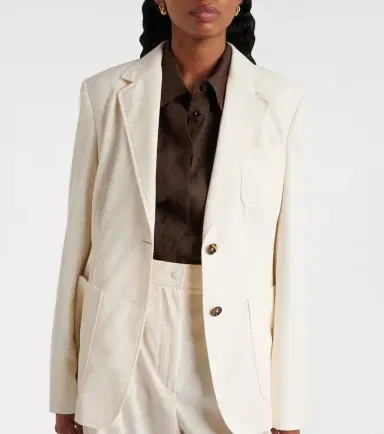 Max Mara Single-breasted cotton blazer | Thumbnail 3 Max Mara Single-breasted cotton blazer | Thumbnail 3