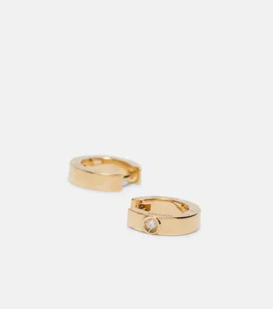 TOTEME 18kt gold hoop earrings with diamond | Thumbnail 2 TOTEME 18kt gold hoop earrings with diamond | Thumbnail 2